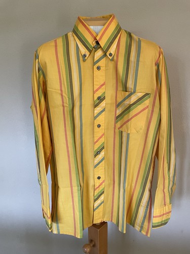 Vintage hemd bluse gelb mit - gelb,